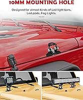 Vista 3 de Soportes de Capó LED, Soportes de Montaje Universales para Barra de Luz LED de Acero Inoxidable 304, Abrazaderas de Capó para Luces, Negro