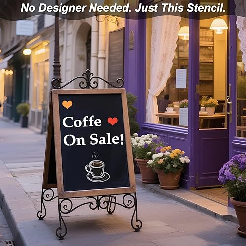 Miniatura 10 de Plantillas de caligrafía, 45 piezas reutilizables de plantillas de letras cursivas con 3 juegos de letras en diferentes tamaños y números, símbolos,