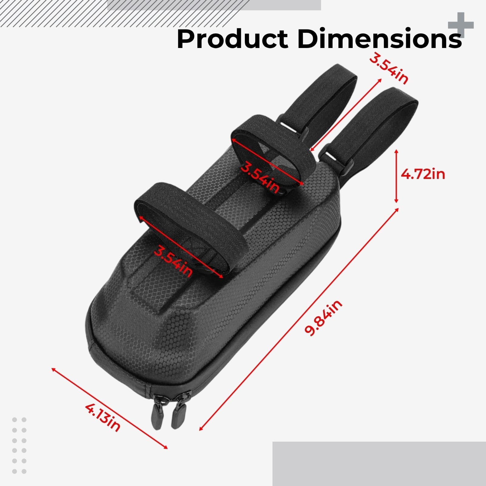 Scooter-Lenker-Tasche, 2 L wasserdichte Hardshell-Eva-Aufbewahrungstasche, 9,8 x 4,7 x 4,1 Zoll, stoßfeste E-Scooter- und E-Bike-Tasche für Mountainbikes, Schnellverschluss-Front-Mount-Caddy