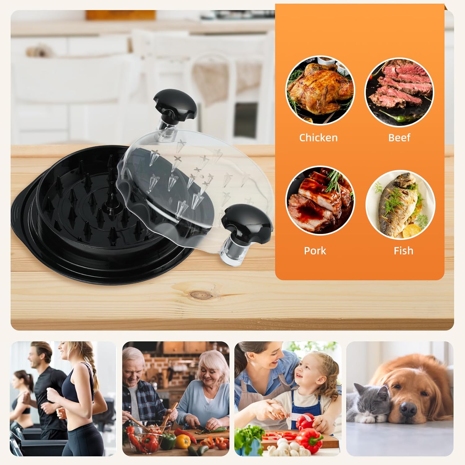 iHomara Broyeur de Poulet 9,6" - Hachoir Manuel Ergonomique et Efficace - Image détaillée