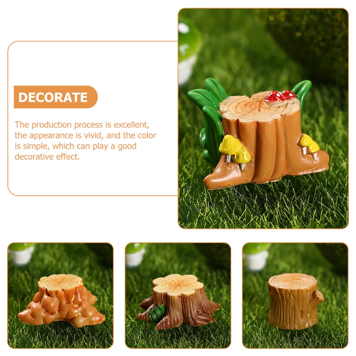 DECHOUS 32pezzi Miniature Ceppi Resina Per Paesaggistica Decorazioni Creative Per e Ambienti Domestici Modelli Di Albero Stump Per Paesaggi e Fai Da Te