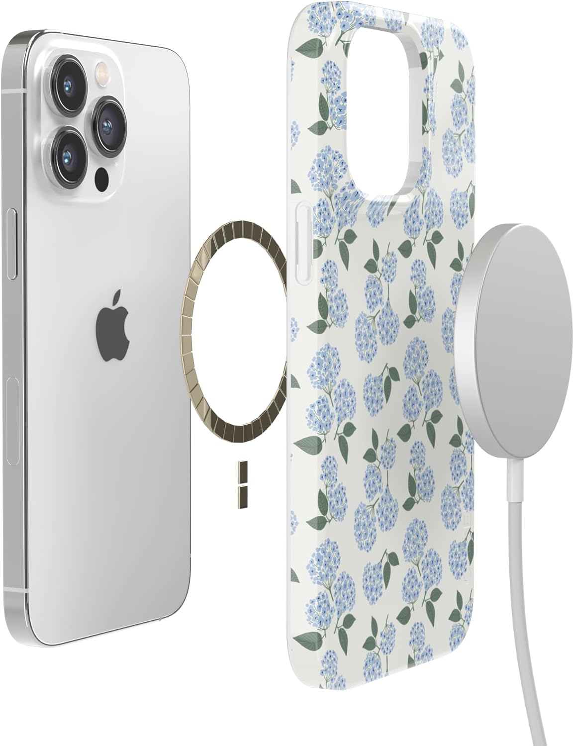 Casely iPhone 14 Pro Case | Nantucket Cottage | Blue Hydrangea | Compatible with MagSafe | Classic Ultra Slim Design - Image 5