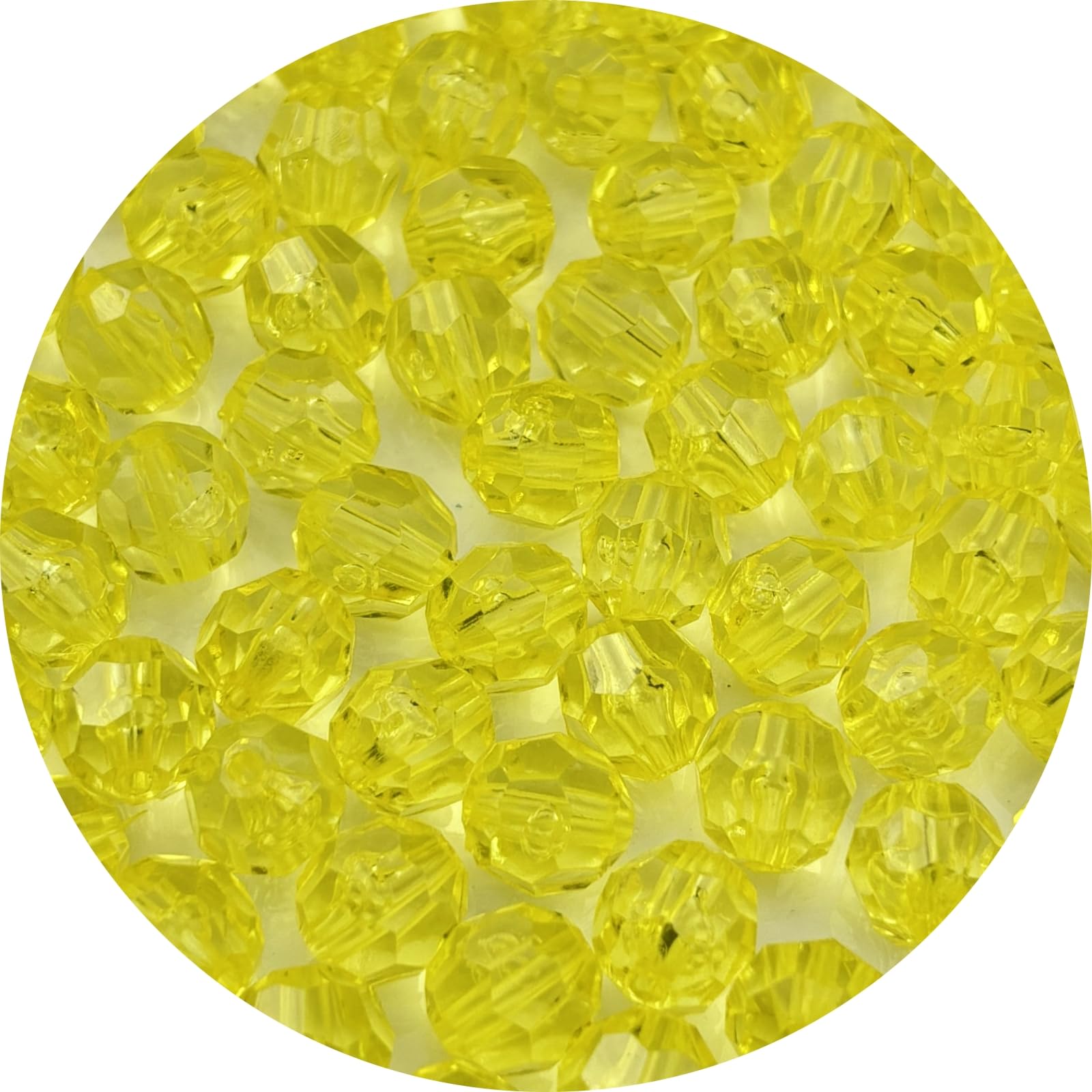 Photo 1 of YUEXIGO 1000pcs 6mm Acrylic Round Faceted Beads for Crafts Faceted Spacer Beads for Sewing Crafts Decoration Necklaces Bracelets Earrings Jewelry Making(Lemon Yellow)