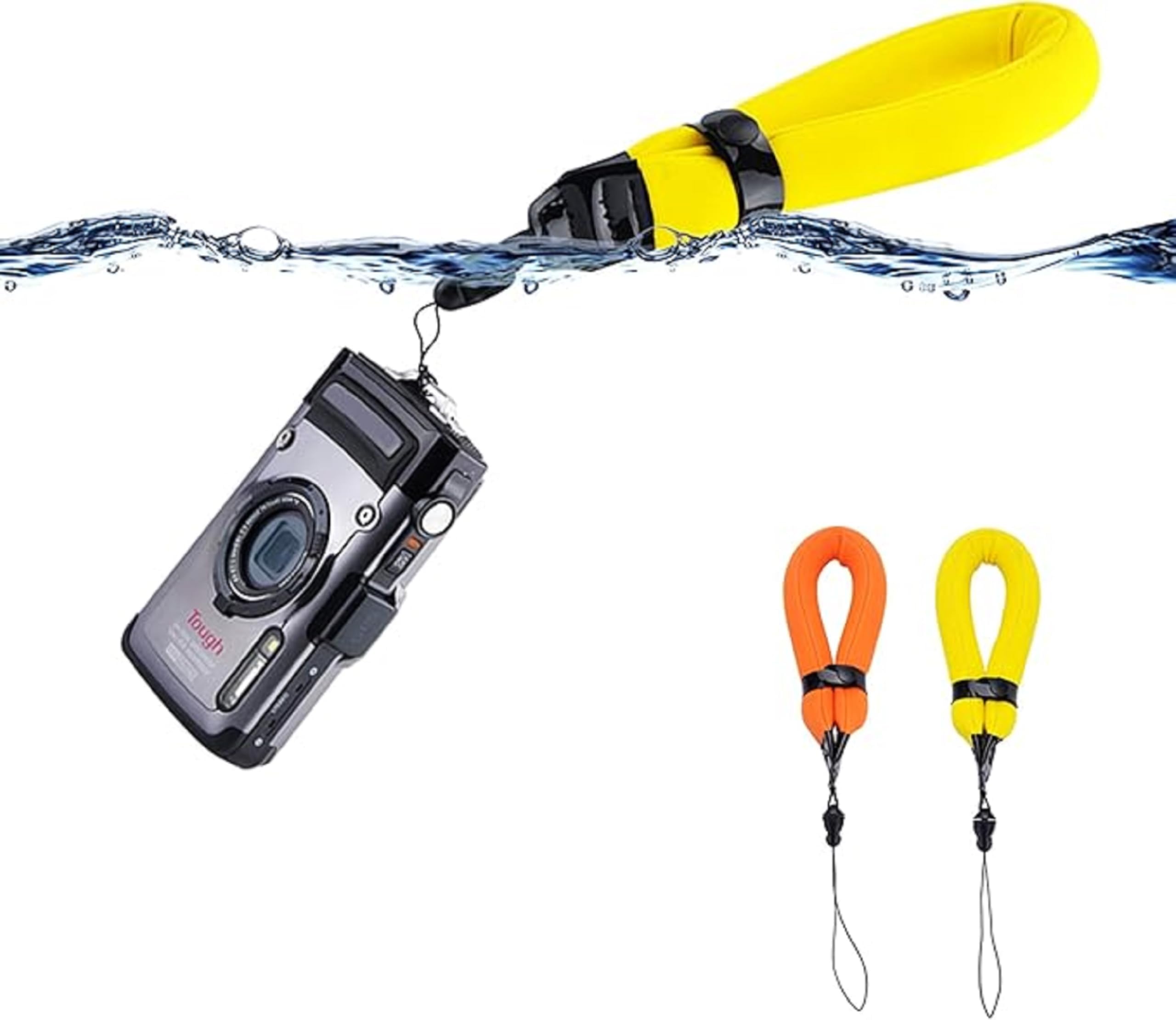 2 Pack Waterproof Camera Float Strap for Kodak PIXPRO WPZ2 Fuji Fujifilm XP140 XP130 XP120 XP90 XP80 GoPro Hero 13 12 11 10 9 8 Olympus TG-7 TG-6 TG-5 TG-4 TG-870 Nikon W300 W150 W100 AW120 & More