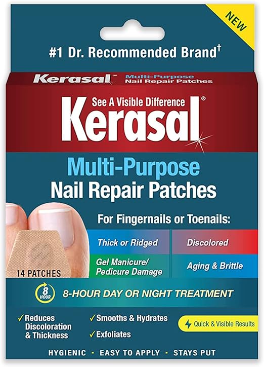 Kerasal MultiPurpose Nail Repair Patches 14 Count Nail Repair for Damaged Nails, 8Hour