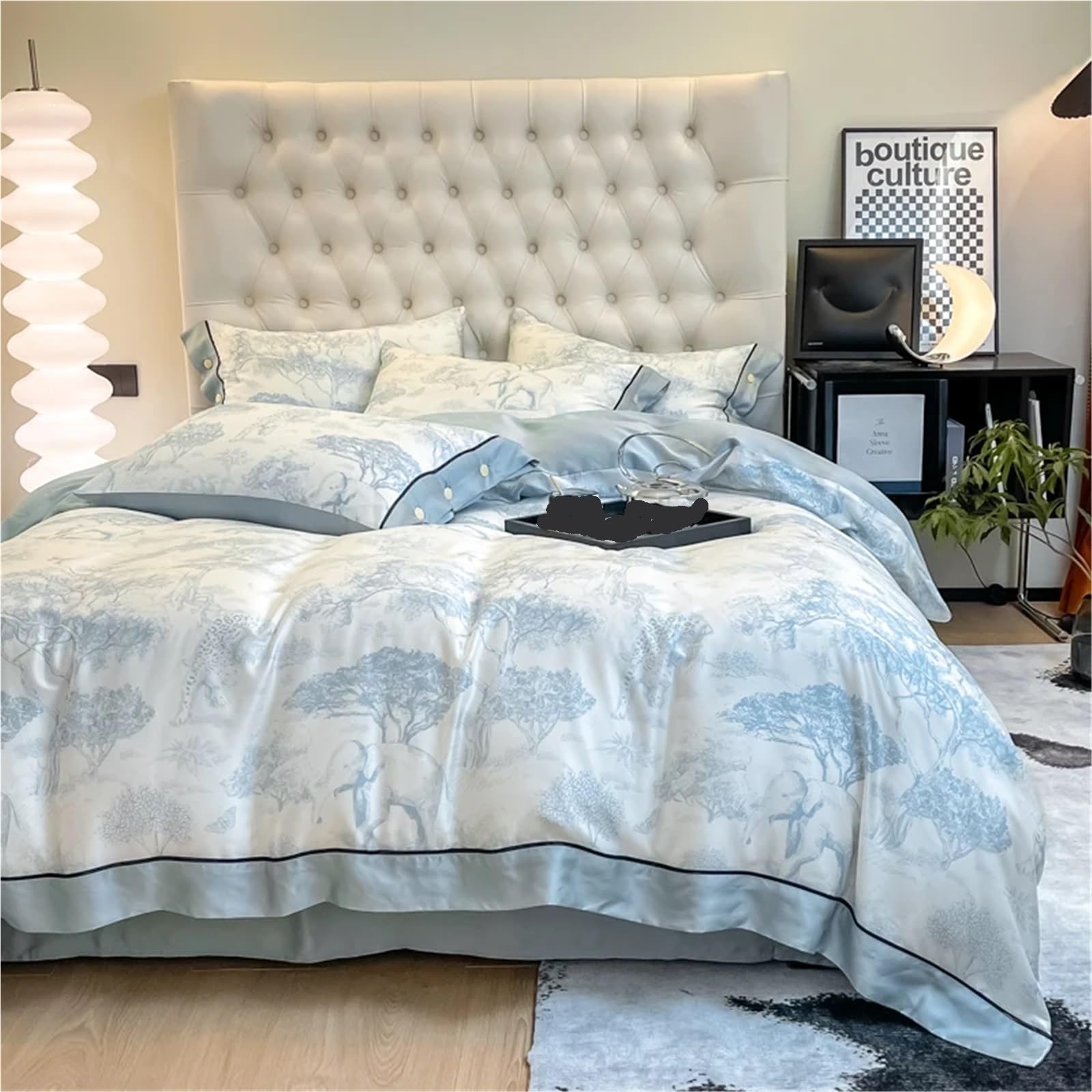 Housse de couette satin verte anti frottement pour lit Queen Size