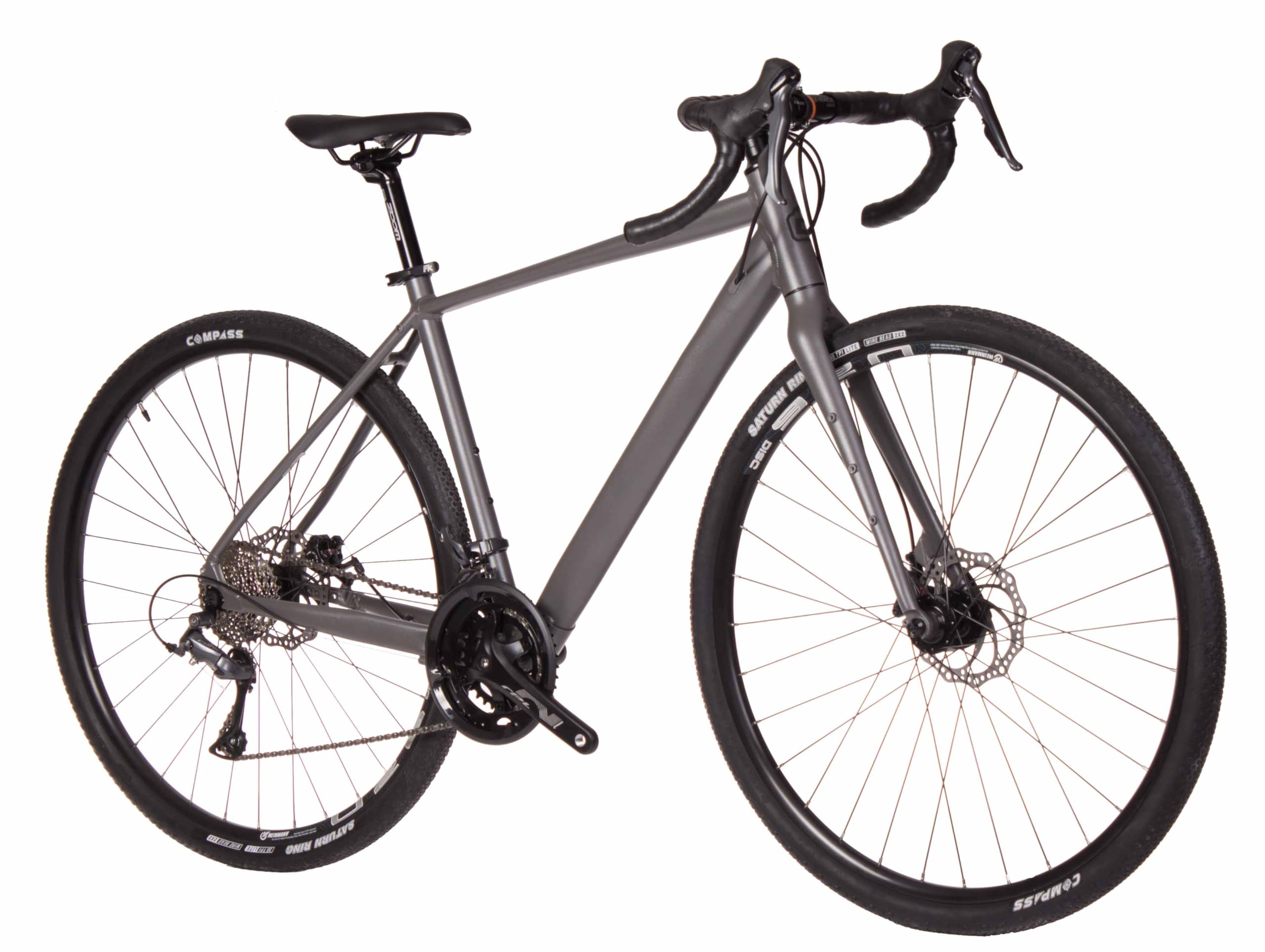 Gravel Aluminium-Rennrad mit Shimano Claris 2 x 8 Gängen, 700 x 40 C, Grau
