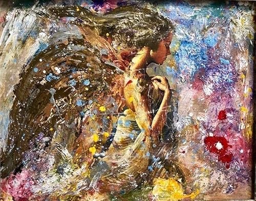 Original textured painting by Ukrainian artist, designer wall art, blue