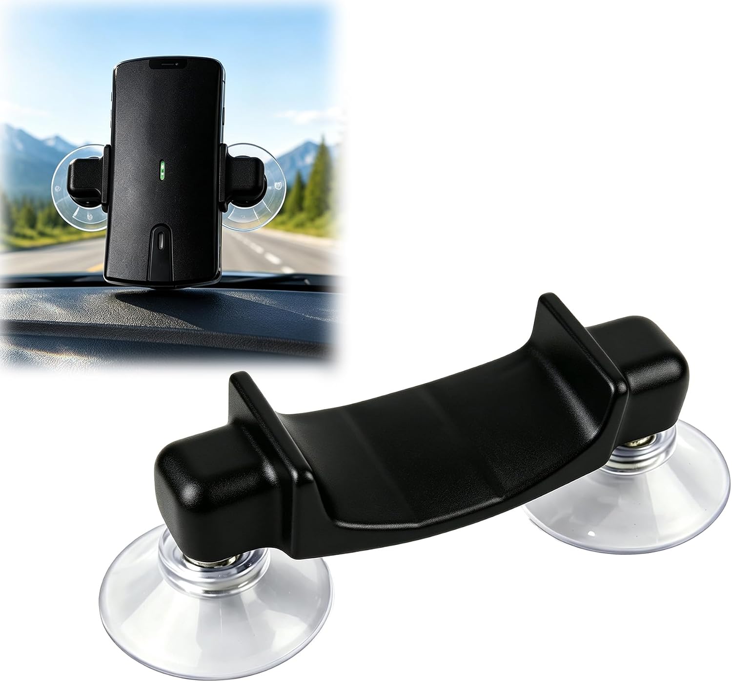 Suction Cup Mount Holder Compatible with Garmin GLO 2 GPS Receiver, Dashboard Windshield Mount Bracket, Stable Car Navigation Holder with Strong Grip (Black)