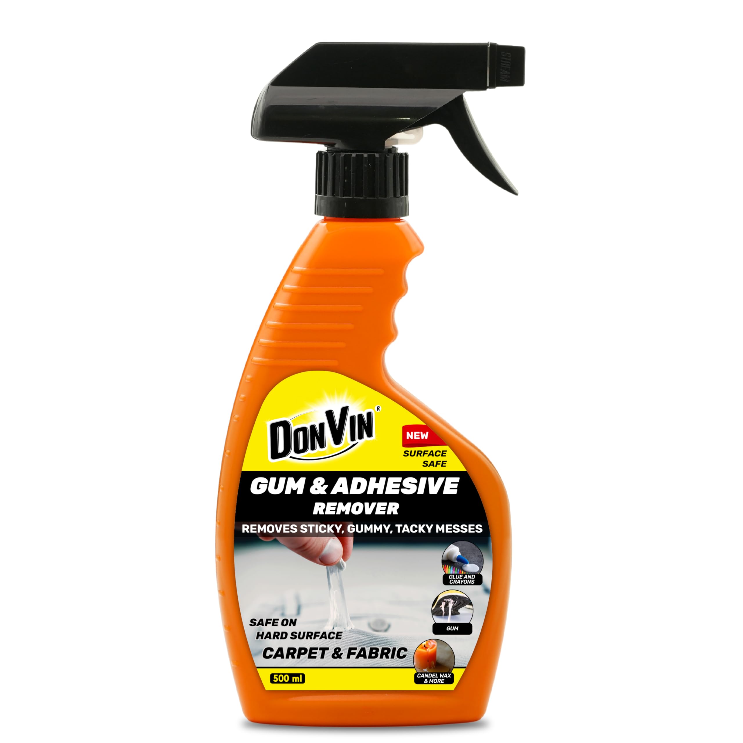 DONVIN Gum & Adhesive Stain Remover 500Ml | Removes Stickers, Chewing Gum, Tape Marks, Tar, Tape Residue, Lipstick, Grease, Crayons, Oily Stains - Liquid (B09LD72R24) Amazon Price History, Amazon Price Tracker