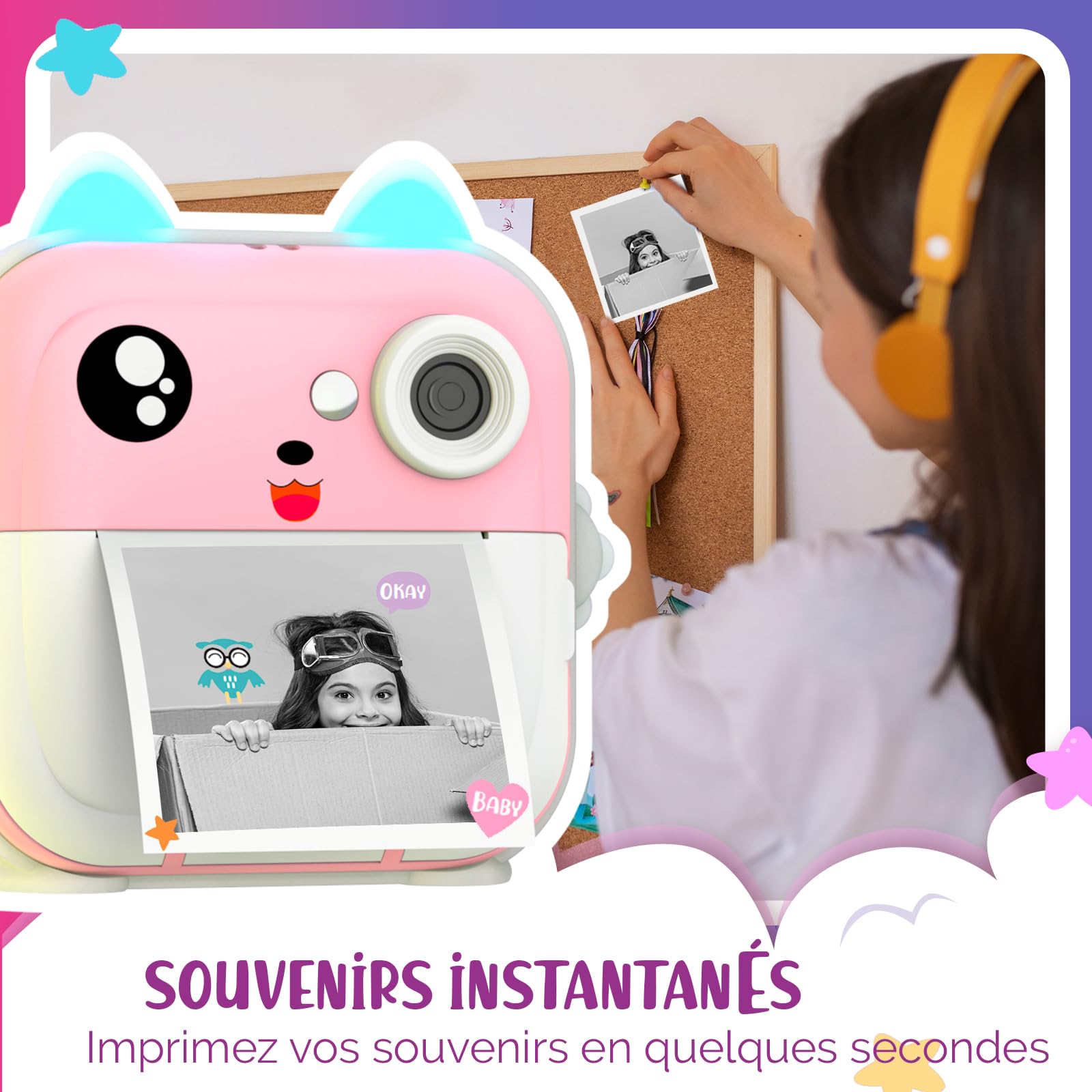 Appareil Photo Instantané pour Enfants - Bluetooth 48MP - Carte 32 GB