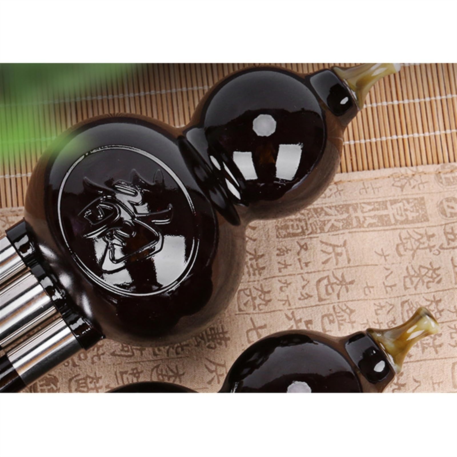 Hulusi Strumento Musicale C-Key Hulusi Doppio Tono Resina Di Rame Bianco Imitazione Ebano Strumento Musicale Hulusi Anticaduta Con Custodia