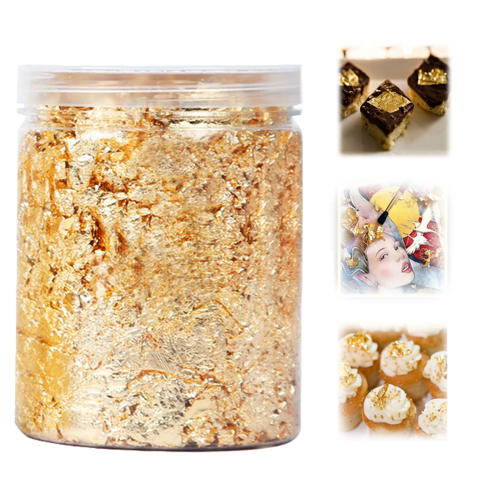 Lámina De Escamas De Pan De Oro 1 Pieza Hojas De Pan De Oro Comestibles Decoración De Pan De Oro 20g Metal Imitación Pan De Oro Hoja De Oro Comestible Copos De Lámina De Oro Para Resina
