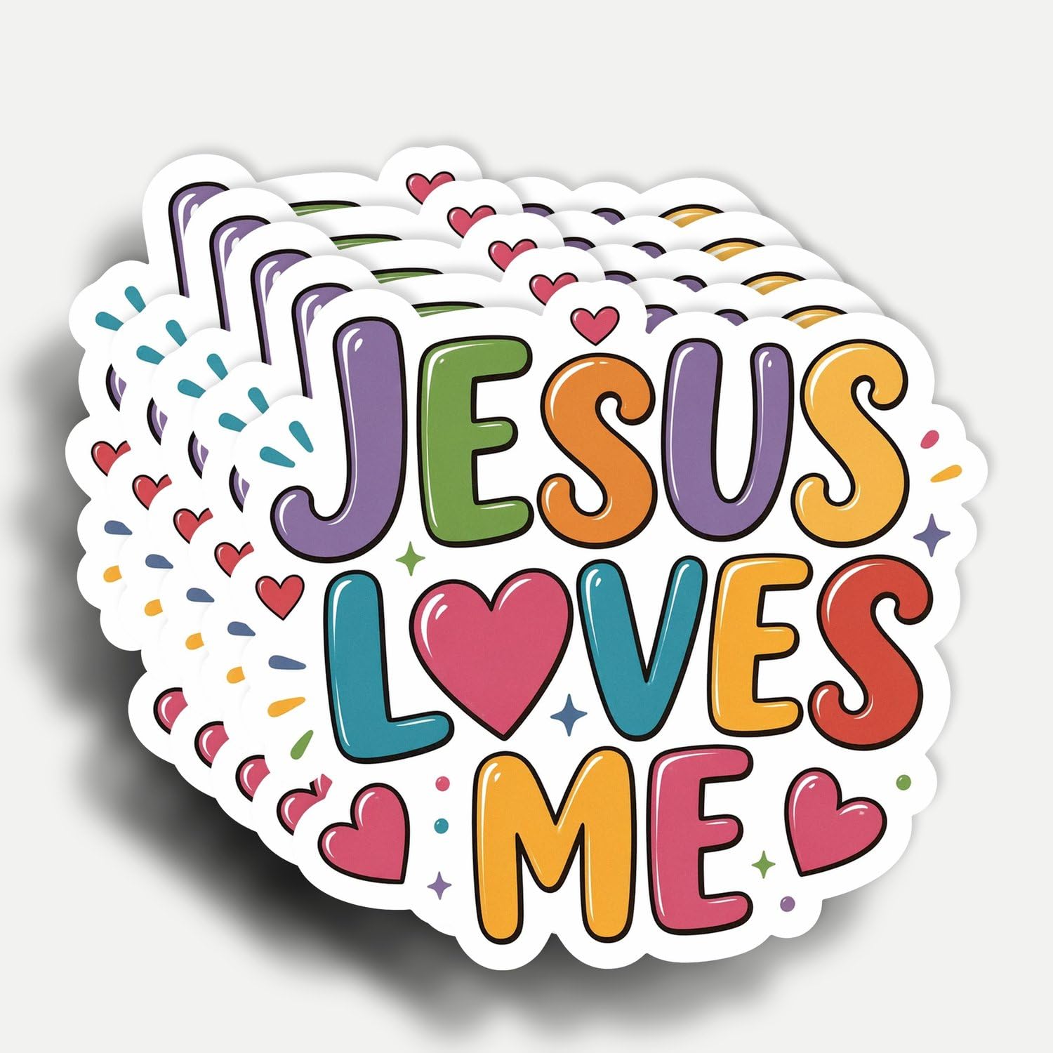 Photo 1 of (5Pcs) Jesus Love Me Stickers 3 Inch, Inspirational Jesus Stickers, Christian Faith Waterproof Vinyl Decal for Toolbox, Water Bottle Laptop, Car, Phone, Book