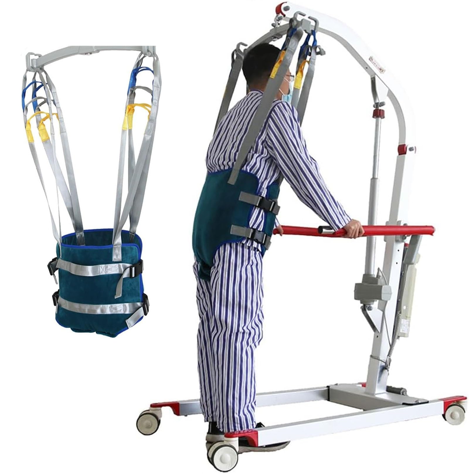 Sling Patient Lifter, appareil de transfert assisté pour la verticalisation et la marche, harnais et écarteur, harnais médicaux pour tout le corps, pour patients handicapés et personnes âgées(Large)