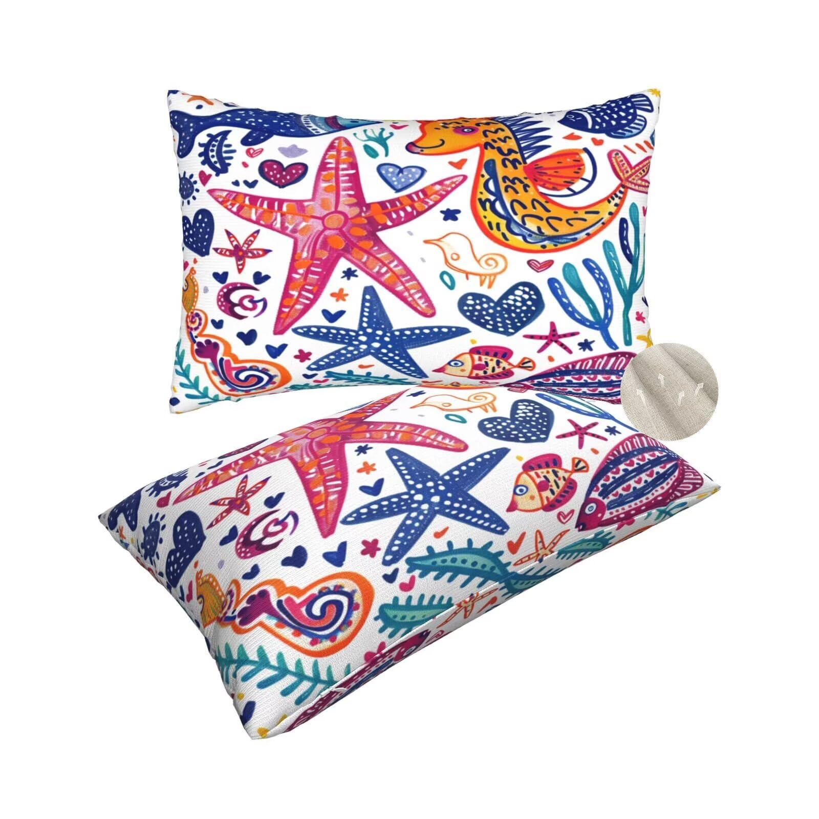 Housse coussin dessin animé 50x80 cm rectangulaire pour salon et chambre