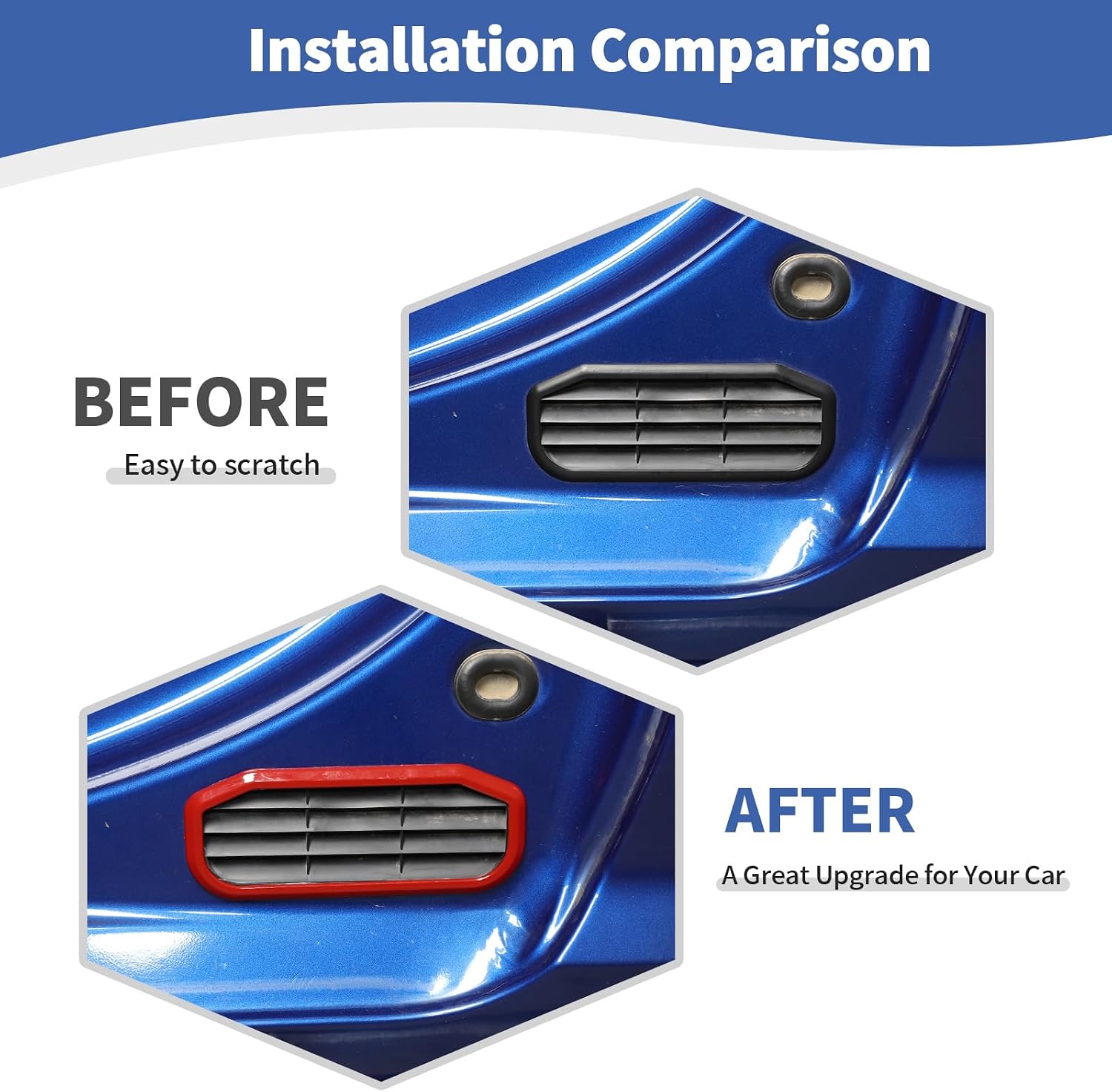 for RAM Rear Door Air Exhaust Vent Cover Trim Frame Fit for RAM 2010-Present Red Interior Accessories 2pcs