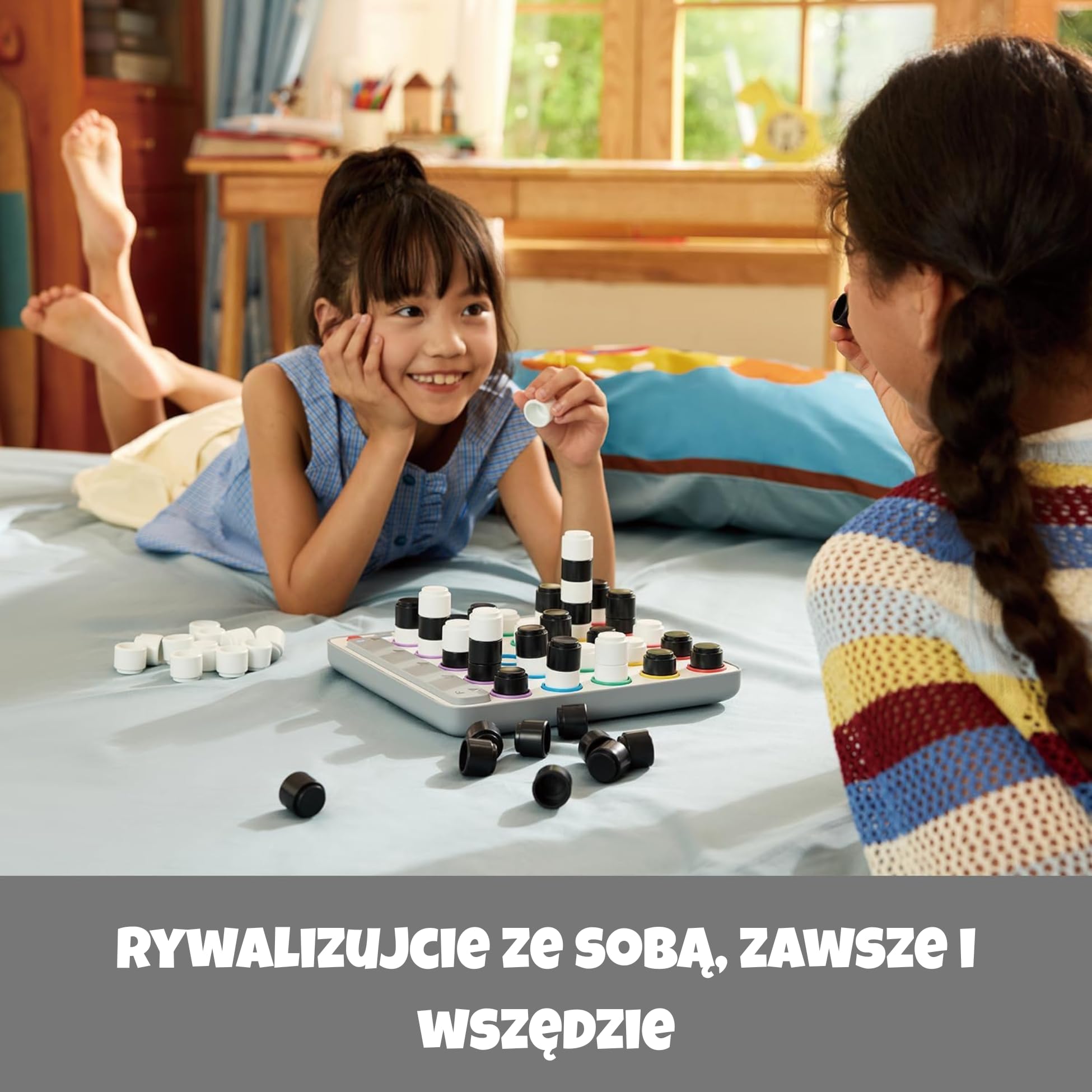 Giiker Smart Four, gra 3D AI Four in a Row, strategiczne gry planszowe z wbudowanym arbitrem dla 1-2 graczy, gry podróżne dla dzieci i rodzin, prezenty na święta