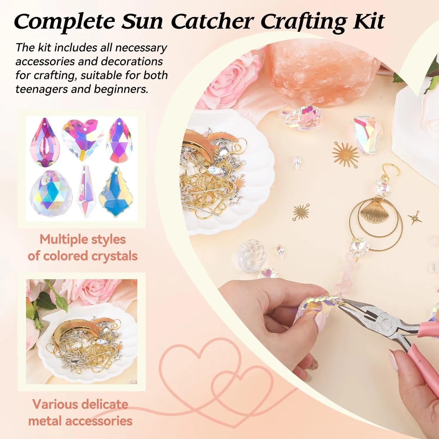 400PCS Acchiappasole Cristallo,Crystal Suncatcher,Appendere Vetro Acchiappa Sole,Pendenti Prismi Cristallo,Appeso Arcobaleno Prisma Finestra,Pendenti Suncatcher Decorazione per Casa Giardino Nozze