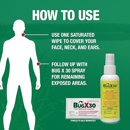 Miniatura 4 de Bug X 30 Spray repelente de mosquitos, garrapatas e insectos con 30% DEET (botella de 8 onzas), más de 7 horas de protección contra 12 tipos de