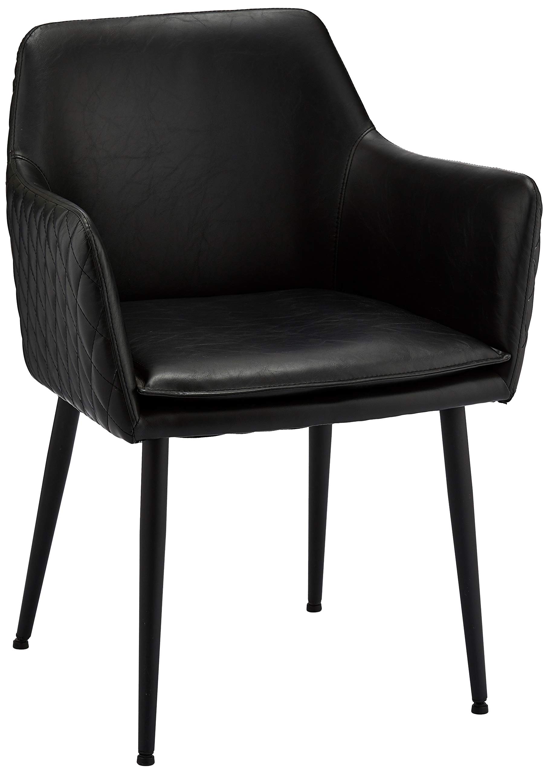Chaises salle à manger Shiva simili cuir faciles à nettoyer fauteuil rembourré noir