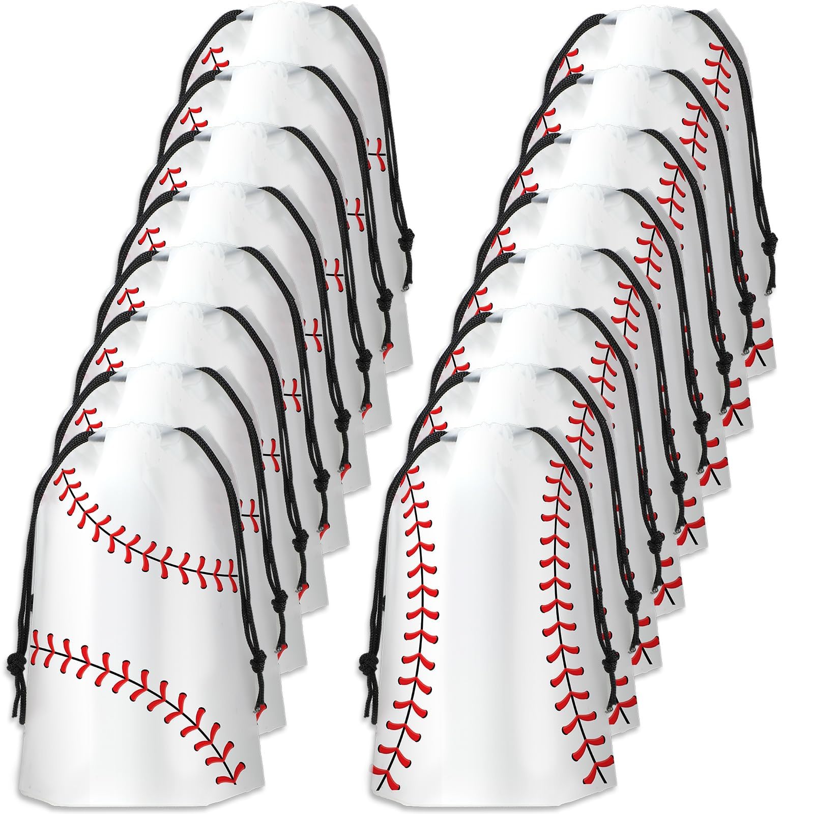 Lonfliness 50Pcs Baseball Drawstring Party Favors Bag Baseball Goodie Bag Gift Bags Decoration Sport Snack Treat Bags for Kid Goody Birthday Party