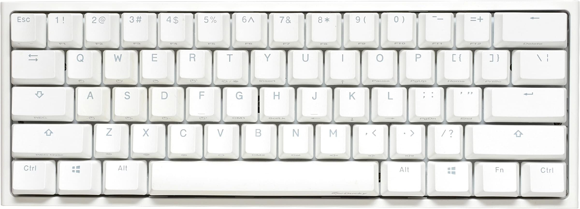 Ducky One 2 Pro Mini White Edition Mechanical Keyboard, RGB LED - Kailh White (US)