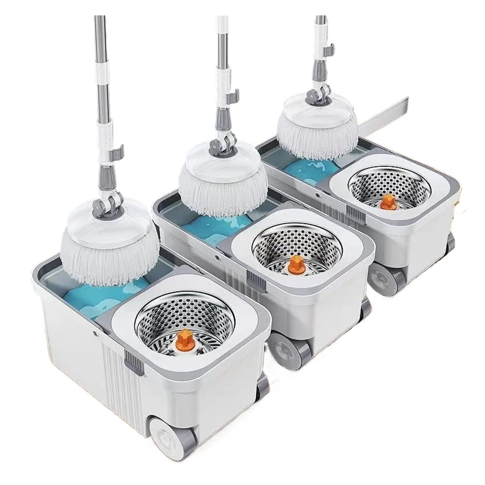 Fregona de gran venta Compatible con juego de cubo, cubo giratorio for fregona perezosa, limpieza del hogar, fregona y cubo giratorios 360(B)