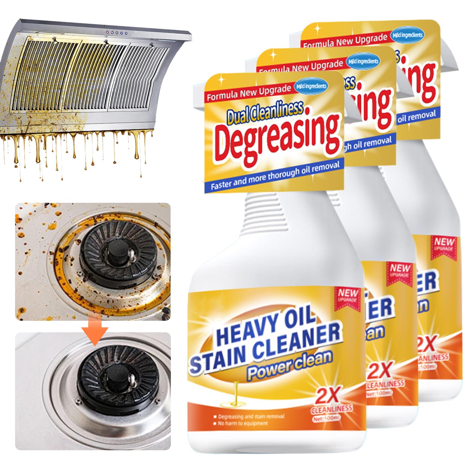 Eadwe Kitchen Heavy Oil Cleaner, 2025 Upgrade All Purpose Kitchens Heavy Oil Cleaning Agent, Grease Remover, Multipurpose Kitchen Cleaner Spray for