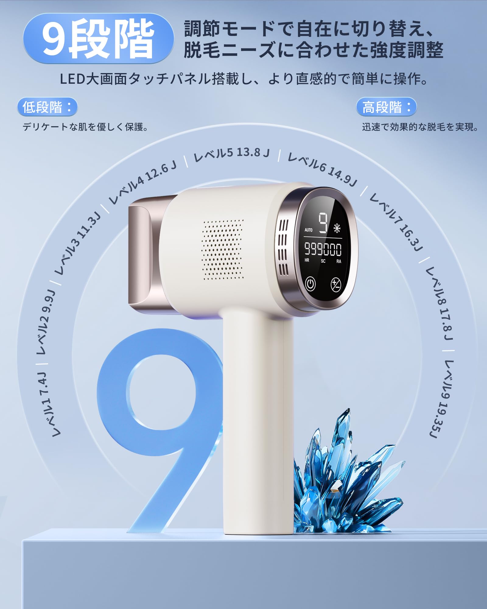脱毛器 99万発 サファイア脱毛器 6段階調節 冷感 無痛 Amazon | サファイア脱毛器 レディース VIO対応【業界超先進サロン級