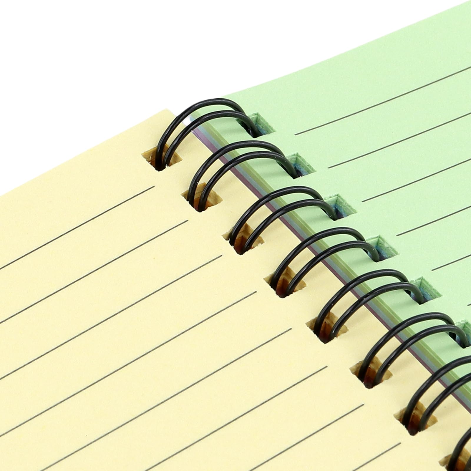 JAPCHET Lot de 12 carnets à spirale de 12,7 x 17,8 cm, 100 feuilles de papier ligné de couleur fluo perforé pour la maison, le bureau