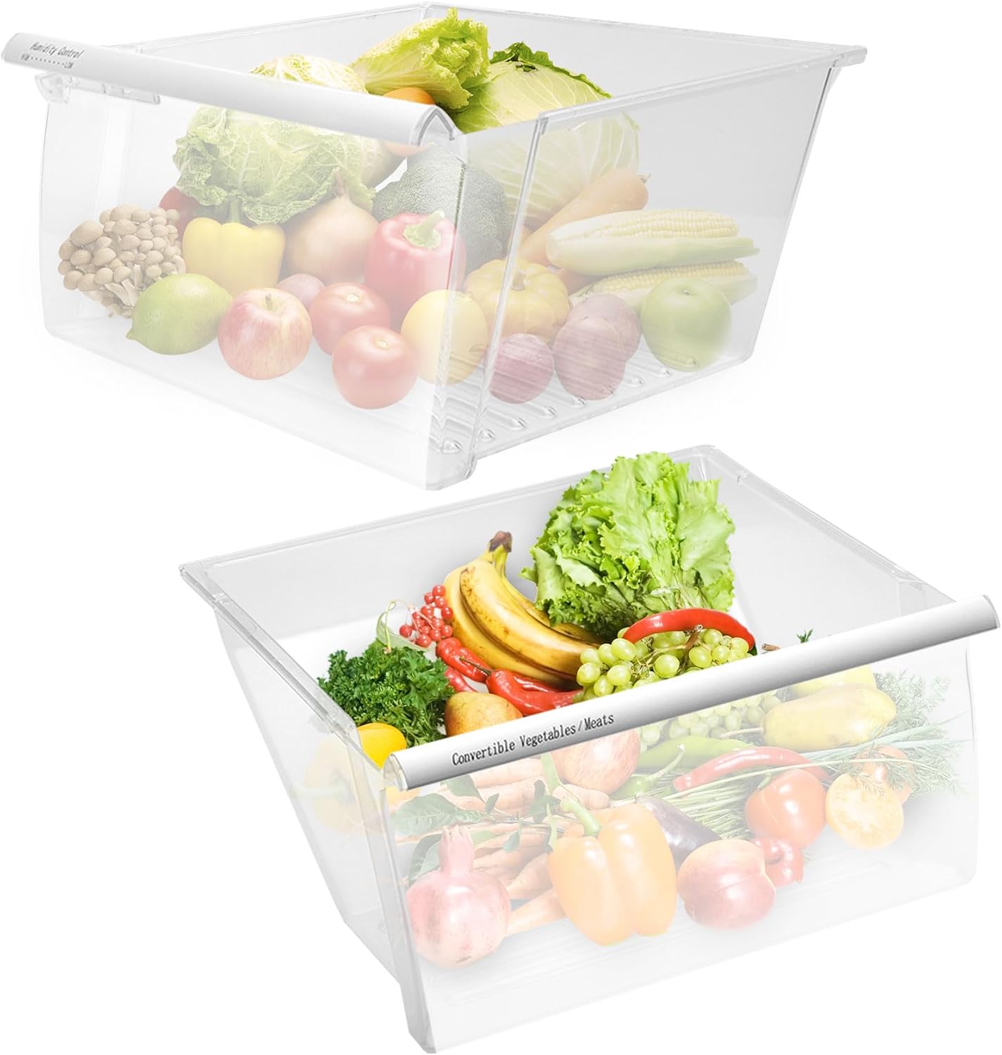 2188656 (UPPER) & 2188664 (LOWER) Fridge Crisper Drawer Bins for Whirlpool