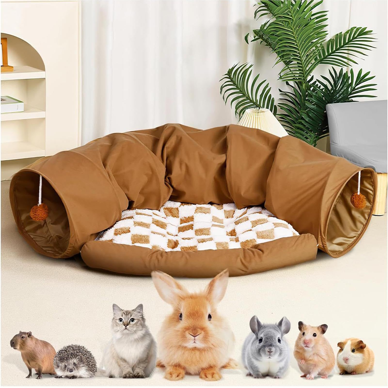 Tunnel pour Chat Tunnel Grotte de Détachable Lavable Épaissi | Lit Chat Hiver Chaud Favorise l'Exercice et Garde le Divertissement pour Chaton d'Intérieur
