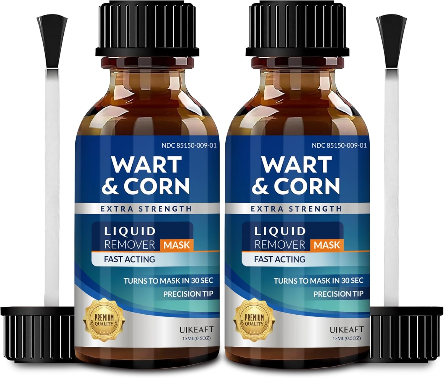 Wart Corn Remover for Feet: Salicylic Acid Fast-Acting Treatment - Maximum Strength Liquid for Plantar Wart Corn Removal Men and Women 2 Bottles
