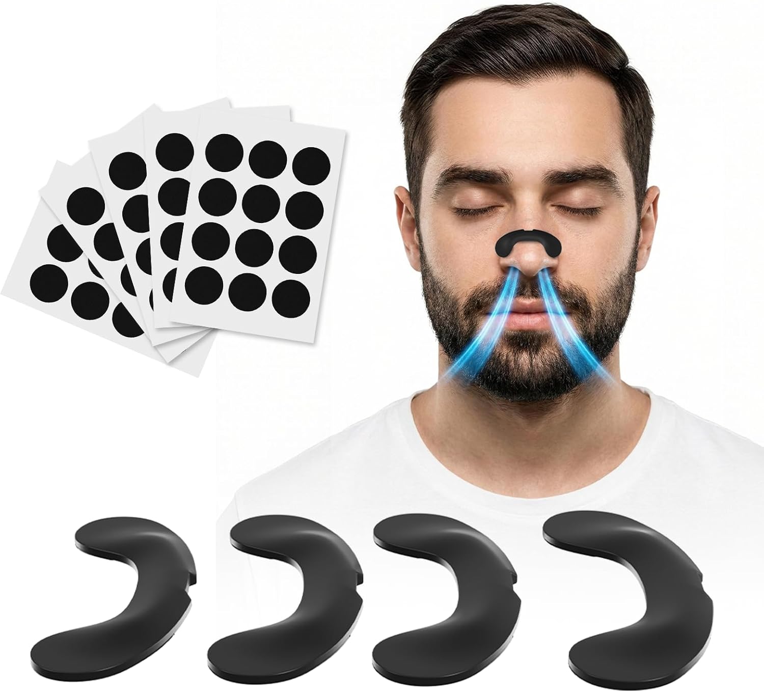 Nasal Strips for Snoring, Snoring Solution, Stop snoring for Men and Women, Nasal Strips for Breathing, Improve Sleep Quality, Sweat-Proof Nose Strips, 60 PCS