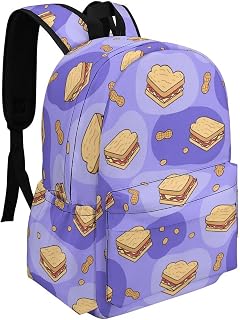 Sandwich Peanut Butter Travel Backpack Lightweight with Multi Compartment Laptop Bagpack for Women Men Hiking Work