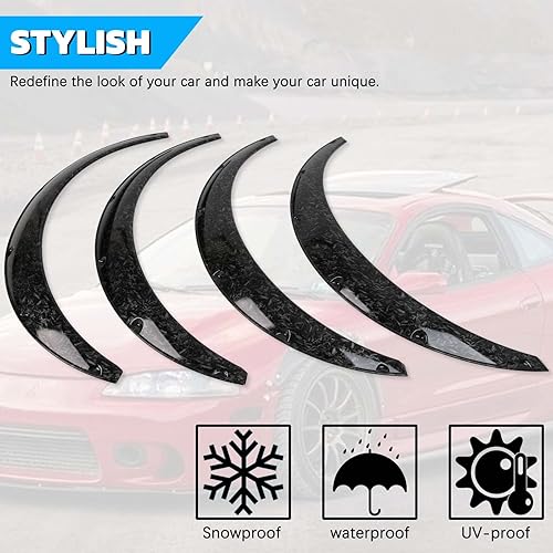 Miniatura 6 de DREAMIZER 4 guardabarros flexibles universales para coche, kit de carrocería extra ancha, arcos de rueda (4 piezas de 1.969 in satinado)