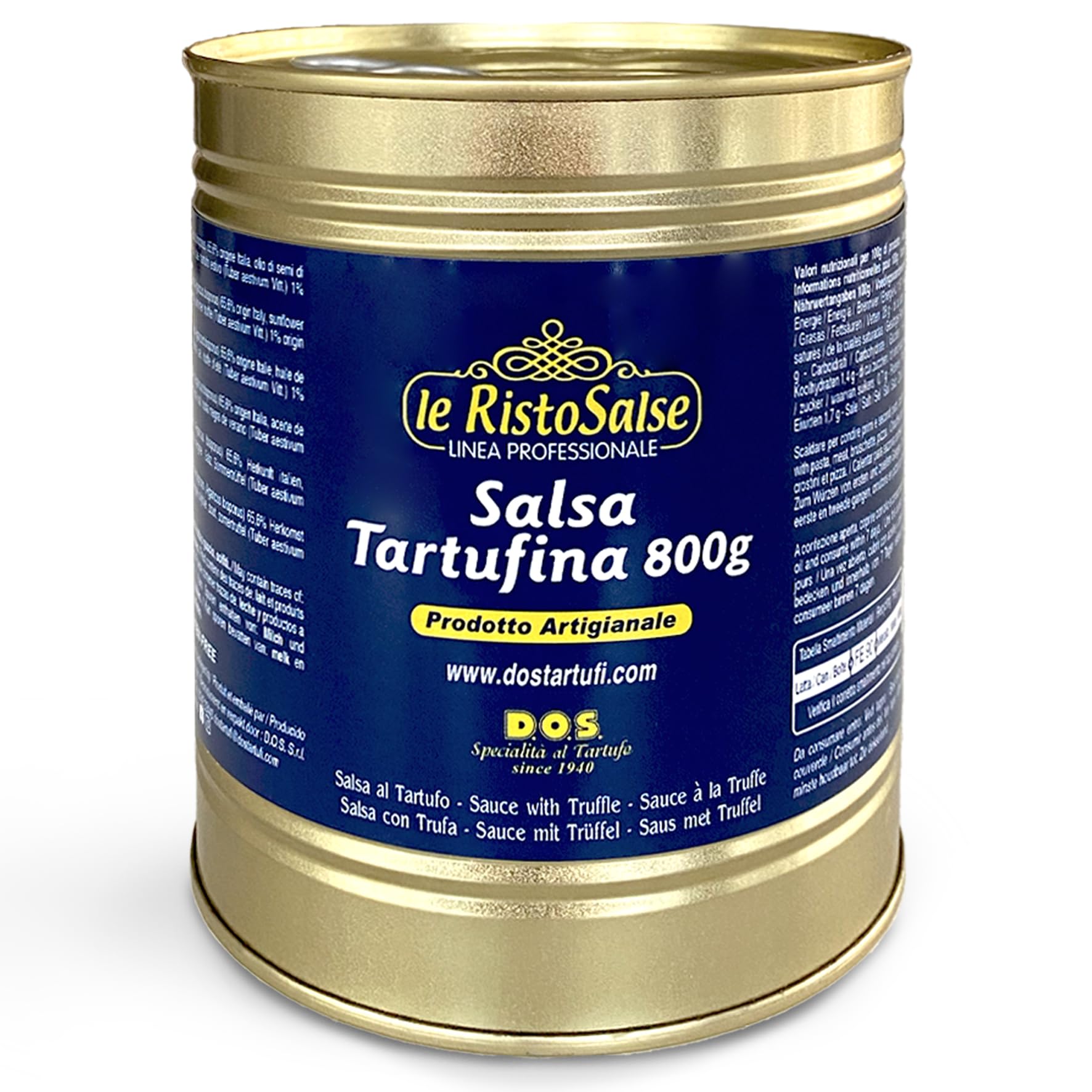 D.O.S. Specialità al Tartufo since 1940 - Sauce à la truffe 800 g | Format professionnel pour restaurants | Produit à la truffe | Sans gluten | Produit artisanal d'Ombrie