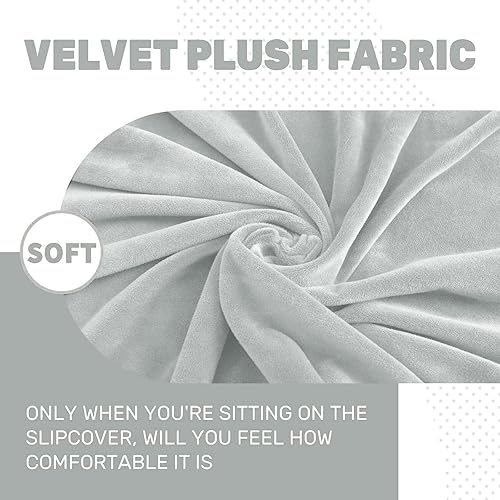 Miniatura 10 de ZNSAYOTX Fundas elásticas de terciopelo reclinable, 4 piezas, funda para silla reclinable de felpa suave más gruesa con bolsillos laterales,