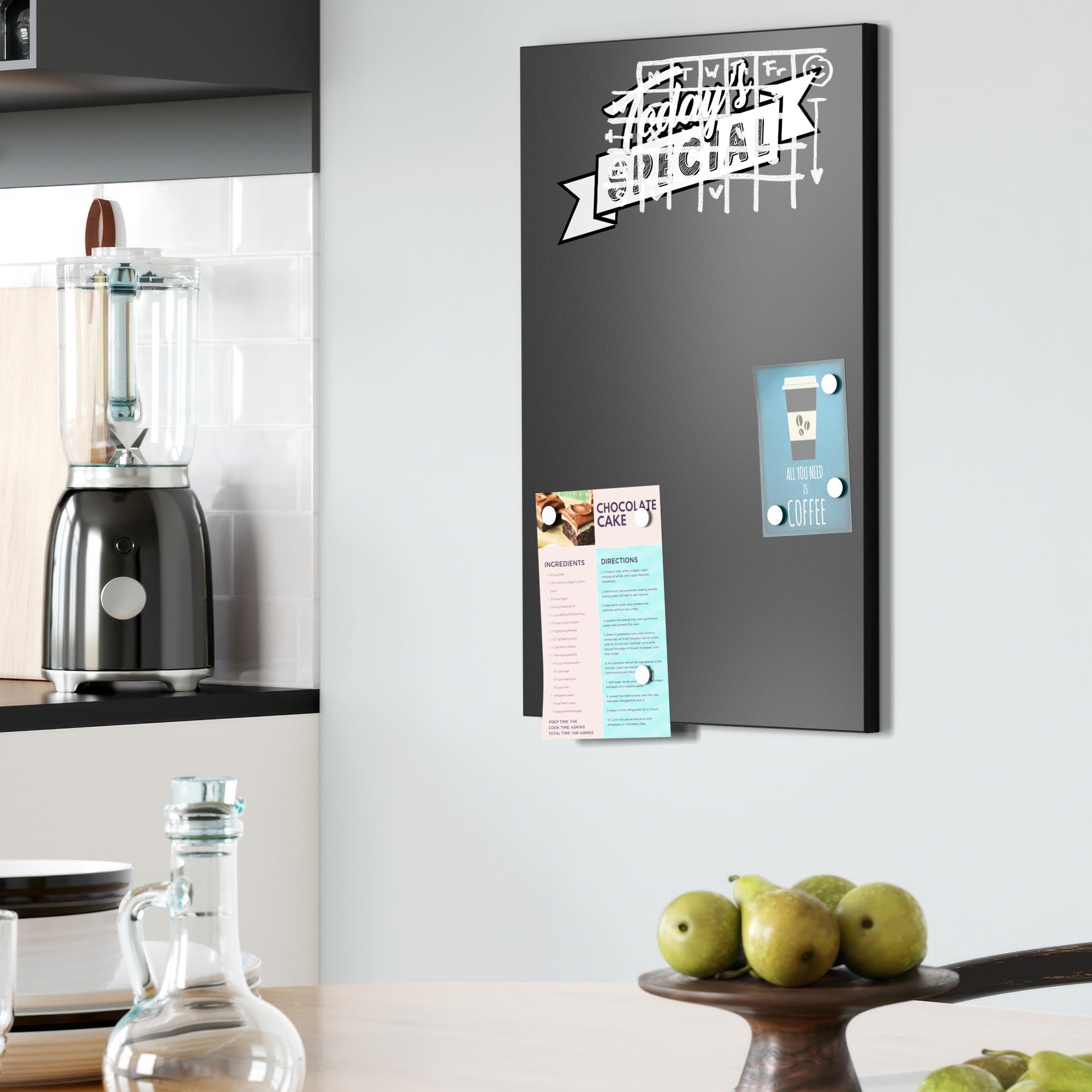 DEQORI Magnetische Kreidetafel mit UV-Druck | Motiv Tafelangebot Retro | Design rechteckig 40x60 cm | Kreide Metalltafel beschreibbar – Wanddeko für Küche, Flur, Kinderzimmer & Büro