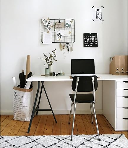 Miniatura 2 de Kaboon Mesa blanca de 23.62 pulgadas de profundidad x 55 pulgadas de ancho, escritorio sólido de una pieza, encimera de madera universal, parte