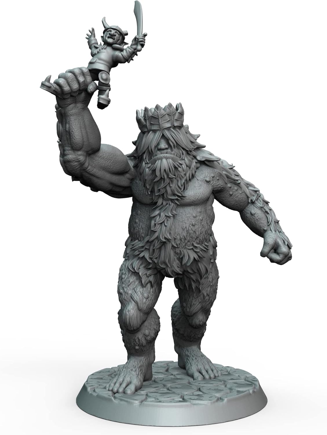 Wildspire Troll King Wielding Goblin DND Troll Miniature