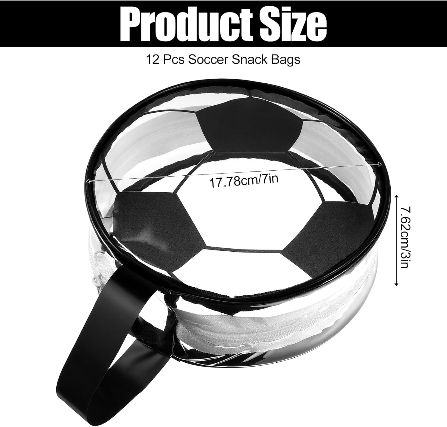 xozeooeu 12 Pcs Soccer Snack Bags - Clear PVC Goodie Bags with Zipper for Team Gifts, Candy, Cosmetics & Toiletries - Waterproof Soccer Party Favors & Sport Supplies image 2