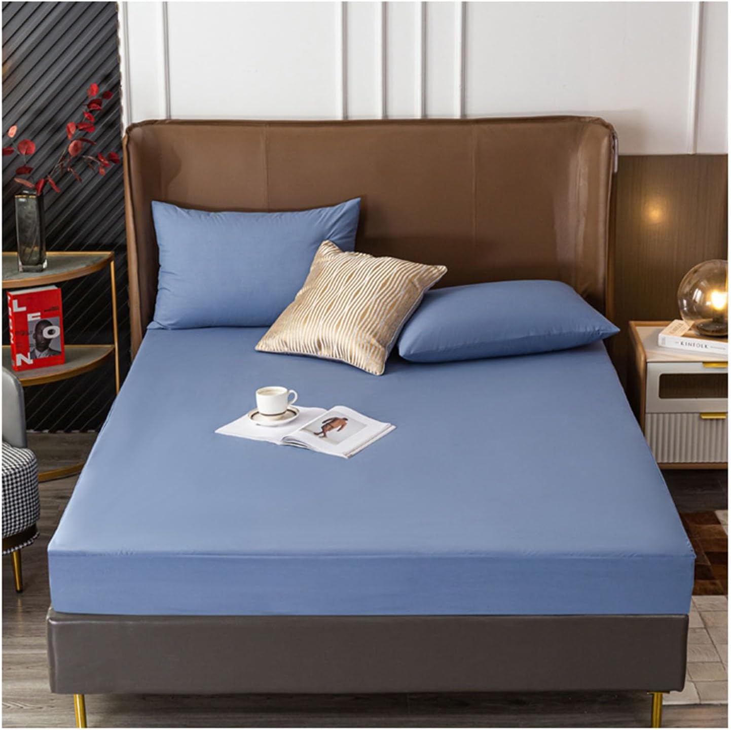 XMAYODS Mattress Protector Queen/King/Full/Twin Size Waterproof Mattress Pad Cover, Fabric Breathable Mattress Pad Fitted with Deep Pocket 6"- 15" Machine Washable(Color 3,1PC 200x220cm)