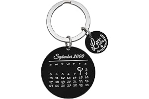 Engraved Dog Tag Stainless Steel Keychain Calendar - Keep Your Memories Close