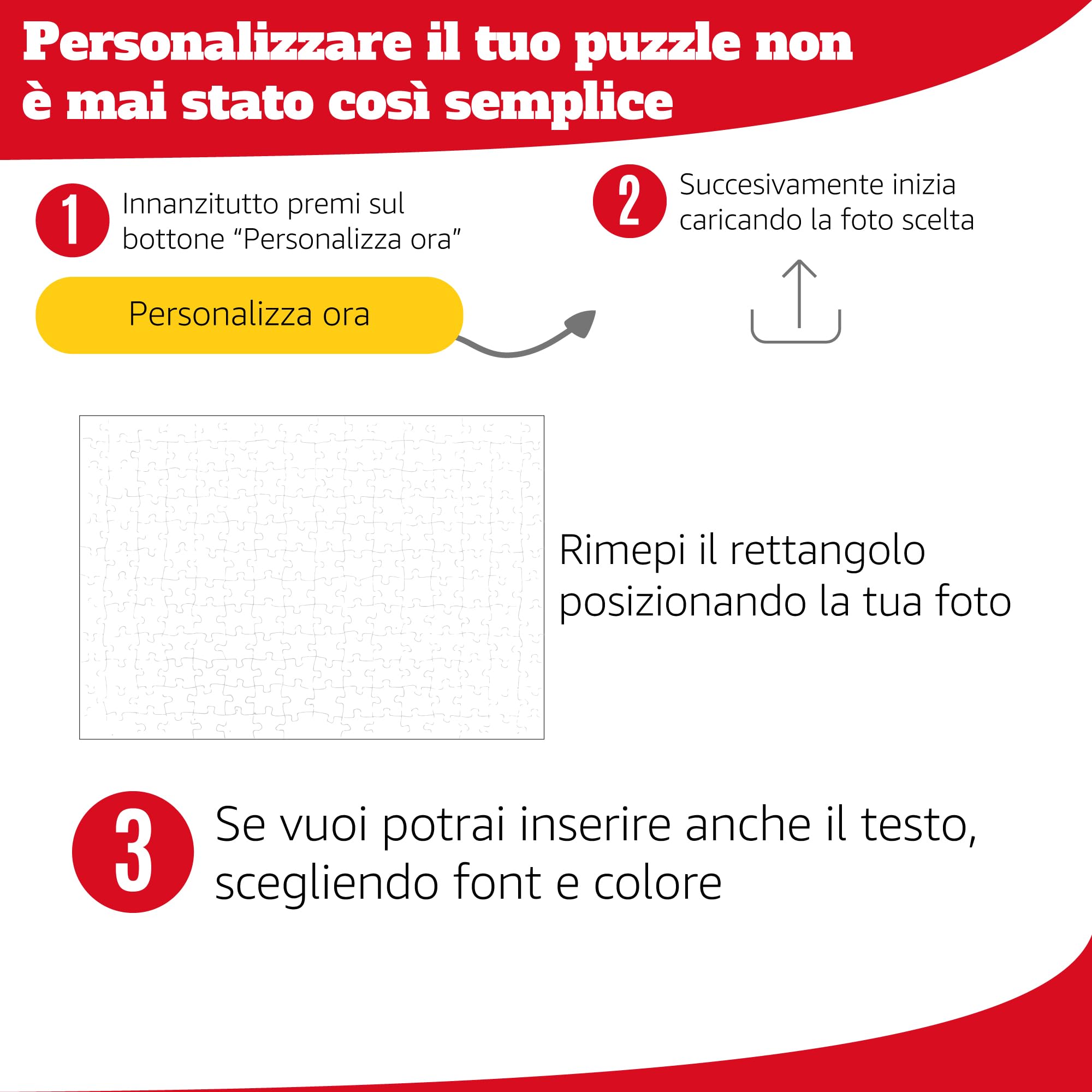 Puzzle personalizzato foto testo 24-384 pezzi stampato alta definizione 12x19 cm