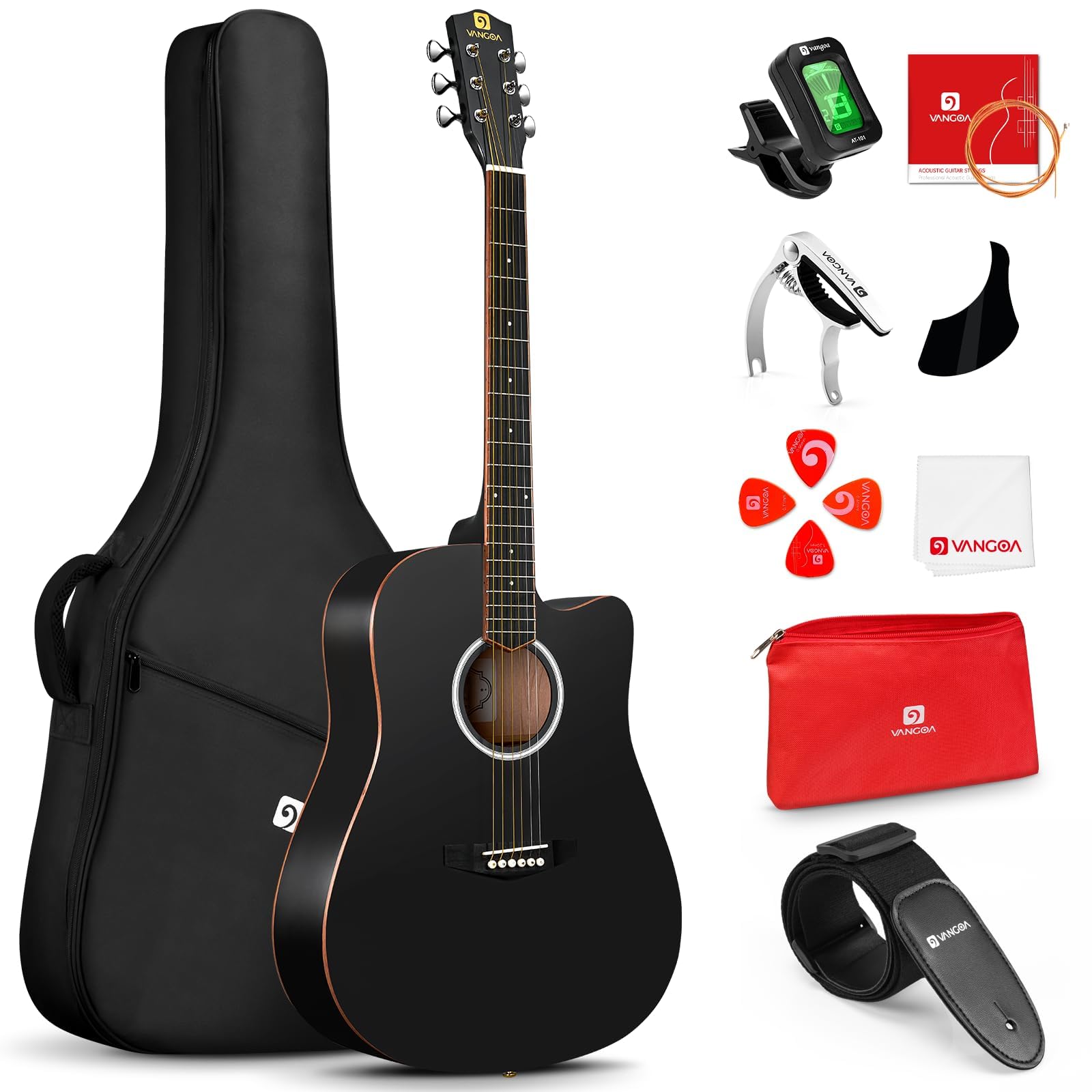 Vangoa 41 Acoustic Guitar Beginner Kit Sitka Spruce Top