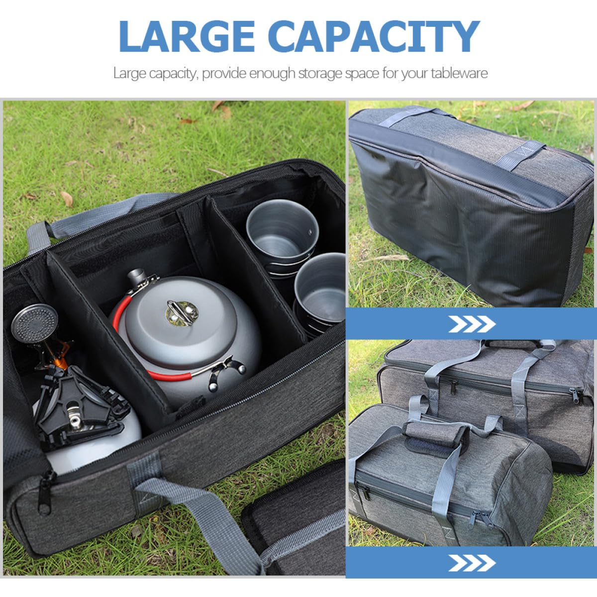 HEMOTON Housse de Rangement Multifonctionnelle pour Réchaud et Ustensiles de Cuisine de Camping Poche d'alimentation Résistante et Portable pour Aventures Plein Air