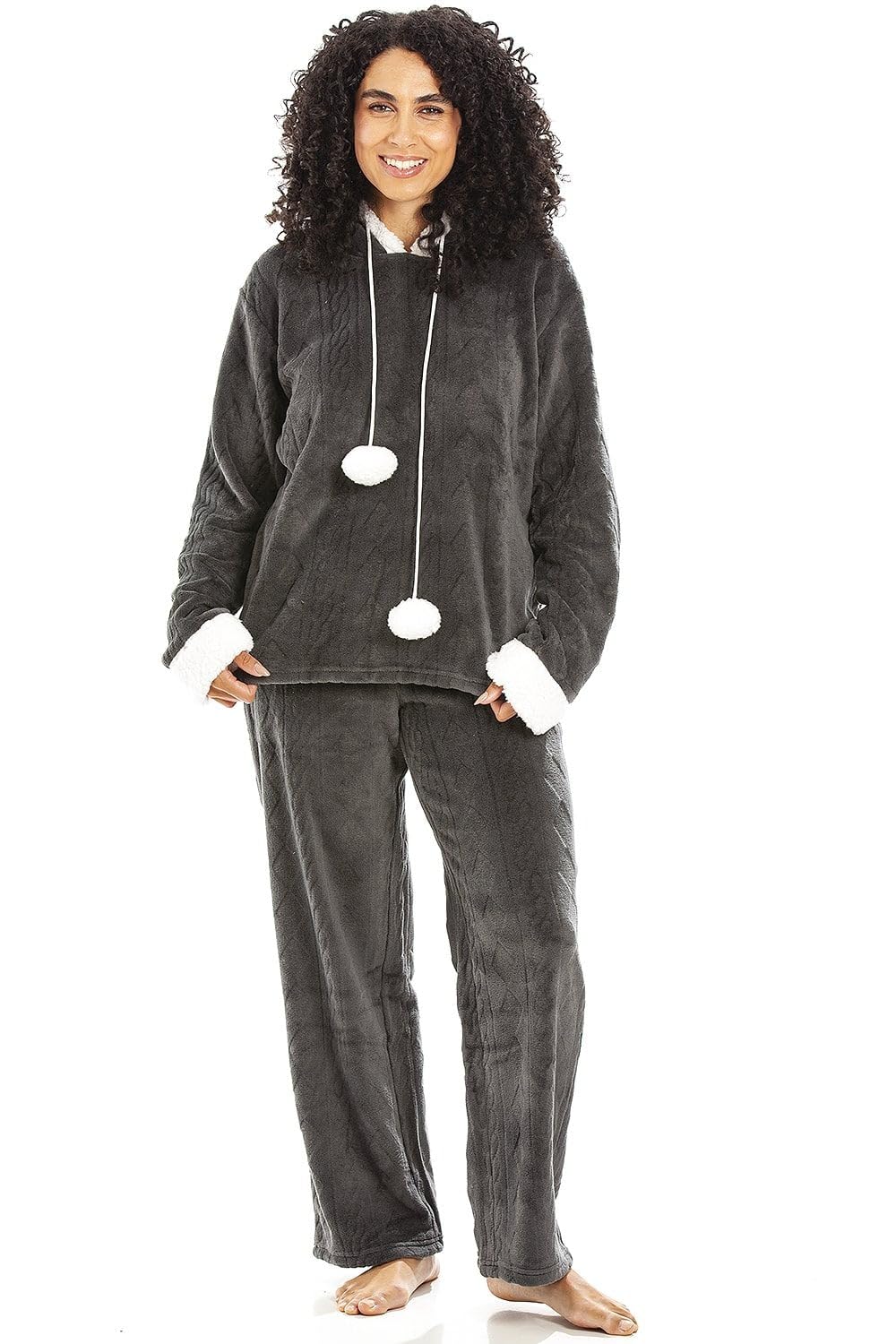 Camille Women's  Supersoft Hooded Pyjama Set in Size 10/12, BrandAlley