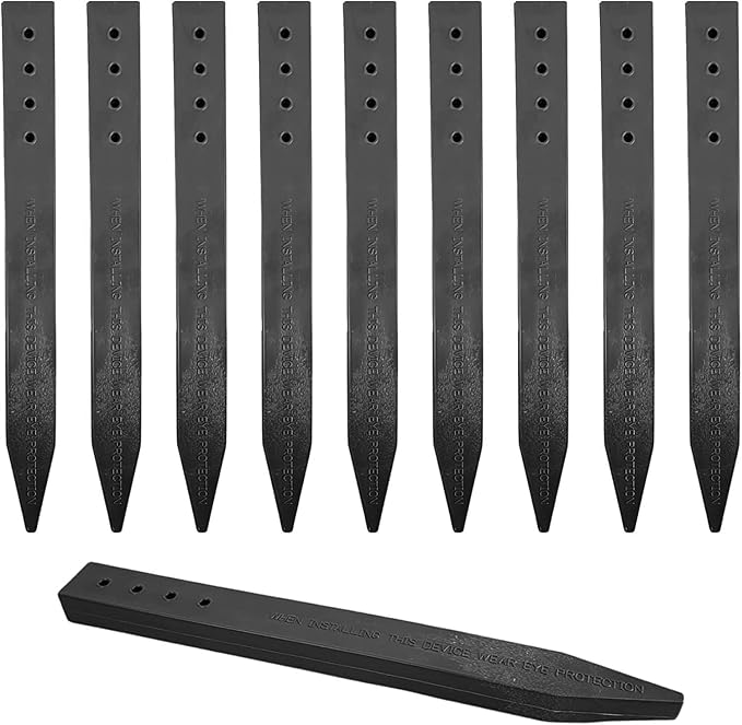 Heavy Duty, Black Landscape Lawn & Garden Border Edging Stakes Easy